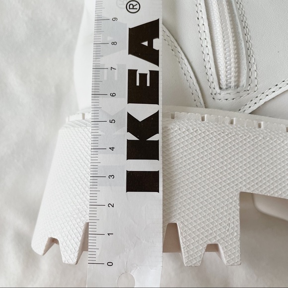 Zara White Lug Sole Lace-Up Leather Ankle Boots Size 5 - Picture 13 of 13